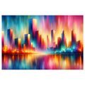 WANDBILD BUNTE STADTSILHOUETTE - BILDER VON STÄDTEN - BILDER