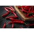 WALL MURAL PLATE WITH CHILI PEPPERS - WALLPAPERS FOOD AND DRINKS - WALLPAPERS