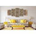 5-PIECE CANVAS PRINT MANDALA WITH AN ABSTRACT NATURAL PATTERN - PICTURES FENG SHUI - PICTURES