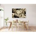 CANVAS PRINT IMPRESSIONISTIC WORLD OF FLOWERS IN SEPIA - BLACK AND WHITE PICTURES - PICTURES