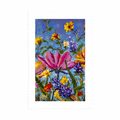 POSTER MIT PASSEPARTOUT BUNTE BLUMEN AUF DER WIESE - BLUMEN - POSTER