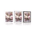 AFFICHE AVEC MONTURE COMPOSITION FLORALE FESTIVE DE ROSES - FLEURS - AFFICHES