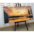 CANVAS PRINT REFLECTION OF A MOUNTAIN LAKE - PICTURES OF NATURE AND LANDSCAPE - PICTURES