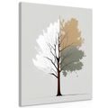 WANDBILD MINIMALISTISCHER MEHRFARBIGER BAUM - BILDER BÄUME UND LAUB - BILDER