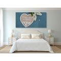 CANVAS PRINT HEART WITH A QUOTE - HOME IS WHERE YOUR HEART IS - PICTURES WITH INSCRIPTIONS AND QUOTES - PICTURES