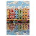 OBRAZ MĚSTSKÉ KOUZLO NA VODĚ - BAREVNÉ DOMY - PICTURES
