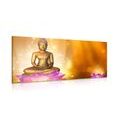 WANDBILD BUDDHA-STATUE AUF EINER LOTOSBLÜTE - BILDER MIT FENG SHUI-MOTIVEN - BILDER