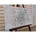 CANVAS PRINT ETHNIC MANDALA IN BLACK AND WHITE - BLACK AND WHITE PICTURES - PICTURES