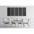 5-PIECE CANVAS PRINT STYLISH MANDALA IN BLACK AND WHITE - PICTURES FENG SHUI - PICTURES