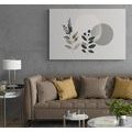 CANVAS PRINT MINIMALIST LEAVES WITH A BOHO BACKGROUND - PICTURES OF TREES AND LEAVES - PICTURES