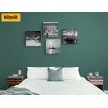 CANVAS PRINT SET PARADISE ON EARTH IN BLACK AND WHITE - SET OF PICTURES - PICTURES