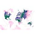 DECORATIVE PINBOARD WORLD MAP IN WATERCOLOR - PICTURES ON CORK - PICTURES