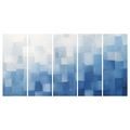 TABLEAU EN 5 PARTIES – ABSTRACTION BLEUE EN APLATS - IMAGES FORMES ABSTRAITES - TABLEAUX