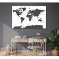 DECORATIVE PINBOARD WORLD MAP WITH INDIVIDUAL STATES IN GRAY COLOR - PICTURES ON CORK - PICTURES