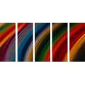 5-PIECE CANVAS PRINT DETAIL OF COLORED MATERIAL - ABSTRACT PICTURES - PICTURES