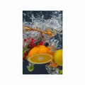 AFFICHE FRUITS DANS L'EAU - AVEC UN MOTIF DE CUISINE - AFFICHES