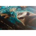 CANVAS PRINT BLUE-GOLD BUFFALO - PICTURES LORDS OF THE ANIMAL KINGDOM - PICTURES