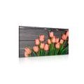 CANVAS PRINT CHARMING ORANGE TULIPS ON A WOODEN BACKGROUND - PICTURES FLOWERS{% if product.category.pathNames[0] != product.category.name %} - PICTURES{% endif %}