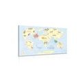 CANVAS PRINT WORLD MAP WITH ANIMALS - PICTURES OF MAPS - PICTURES