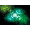 TAPET MANDALA VERDE CU FUNDAL GALACTIC - TAPET FENG SHUI - TAPETURI