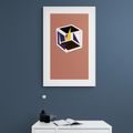 POSTER WITH MOUNT COLORED VERSION OF A CUBE - MOTIFS FROM OUR WORKSHOP - POSTERS