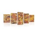 5-PIECE CANVAS PRINT ABSTRACTION INSPIRED BY G. KLIMT - ABSTRACT PICTURES - PICTURES