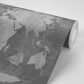 PAPIER PEINT AUTOCOLLANT CARTE DU MONDE RUSTIQUE EN NOIR ET BLANC - PAPIERS PEINTS AUTOCOLLANTS - PAPIER PEINT