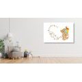 CANVAS PRINT TEDDY BEAR WITH A KITE - CHILDRENS PICTURES - PICTURES