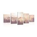 5-PIECE CANVAS PRINT FOG OVER THE FOREST - PICTURES OF NATURE AND LANDSCAPE - PICTURES