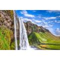 FOTOTAPETE WASSERFALL SELJALANDSFOSS - TAPETEN MIT NATURMOTIVEN - TAPETEN