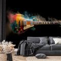 SELBSTKLEBENDE FOTOTAPETE BUNTE E-GITARRE IM RAUCH - MUSIK FOTOTAPETEN - TAPETEN