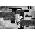 PAPIER PEINT ABSTRACTION FLORALE EN NOIR ET BLANC - PAPIER PEINT NOIR ET BLANC - PAPIER PEINT