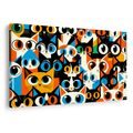 WANDBILD BUNTE KATZEN IN ABSTRAKTION - BILDER VON KATZEN - BILDER