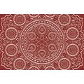 TAPETA DELIKATNA ETNICZNA MANDALA W KOLORZE BORDOWYM - TAPETY FENG SHUI - TAPETY