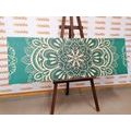 CANVAS PRINT MANDALA ON A TURQUOISE BACKGROUND - PICTURES FENG SHUI - PICTURES