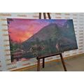 CANVAS PRINT SUNSET OVER A MOUNTAIN LANDSCAPE - PICTURES OF NATURE AND LANDSCAPE - PICTURES