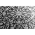 IMPRESSION SUR TOILE MANDALA FLORAL ABSTRAIT EN NOIR ET BLANC - IMPRESSIONS SUR TOILE FENG SHUI - IMPRESSION SUR TOILE