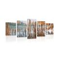 5-PIECE CANVAS PRINT RIVER IN THE MIDDLE OF AUTUMN NATURE - PICTURES OF NATURE AND LANDSCAPE - PICTURES