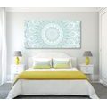 CANVAS PRINT MANDALA OF HARMONY ON A BLUE BACKGROUND - PICTURES FENG SHUI - PICTURES