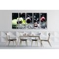 5-PIECE CANVAS PRINT RIPE CHERRIES IN WATER - PICTURES OF FOOD AND DRINKS - PICTURES