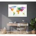 DECORATIVE PINBOARD COLORED WORLD MAP IN ORIGAMI STYLE - PICTURES ON CORK - PICTURES