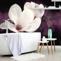 TAPET FLOARE DE MAGNOLIE PE FUNDALUL ABSTRACT - TAPET FLORI - TAPETURI