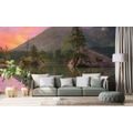 WALL MURAL SUNSET OVER A MOUNTAIN LANDSCAPE - WALLPAPERS NATURE - WALLPAPERS