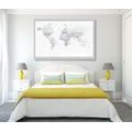 CANVAS PRINT CLASSIC BLACK AND WHITE MAP WITH A GRAY BORDER - PICTURES OF MAPS - PICTURES