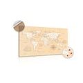 DECORATIVE PINBOARD INTERESTING BEIGE MAP OF THE WORLD - PICTURES ON CORK{% if product.category.pathNames[0] != product.category.name %} - PICTURES{% endif %}