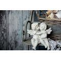 WALL MURAL STATUES OF ANGELS ON A BENCH - WALLPAPERS ANGELS - WALLPAPERS