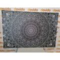 CANVAS PRINT DETAILED DECORATIVE MANDALA IN BLACK AND WHITE - BLACK AND WHITE PICTURES - PICTURES