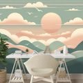 TAPETE PASTELLBERGE MIT SONNENAUFGANG - TAPETEN SONNENAUFGANG UND SONNENUNTERGANG - TAPETEN