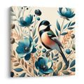 OBRAZ SÝKORKA V KVĚTINOVÉ ZAHRADĚ - OBRAZY PTÁCI - OBRAZY