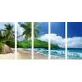 5-PIECE CANVAS PRINT BEAUTIFUL BEACH ON THE ISLAND OF SEYCHELLES - PICTURES OF NATURE AND LANDSCAPE - PICTURES